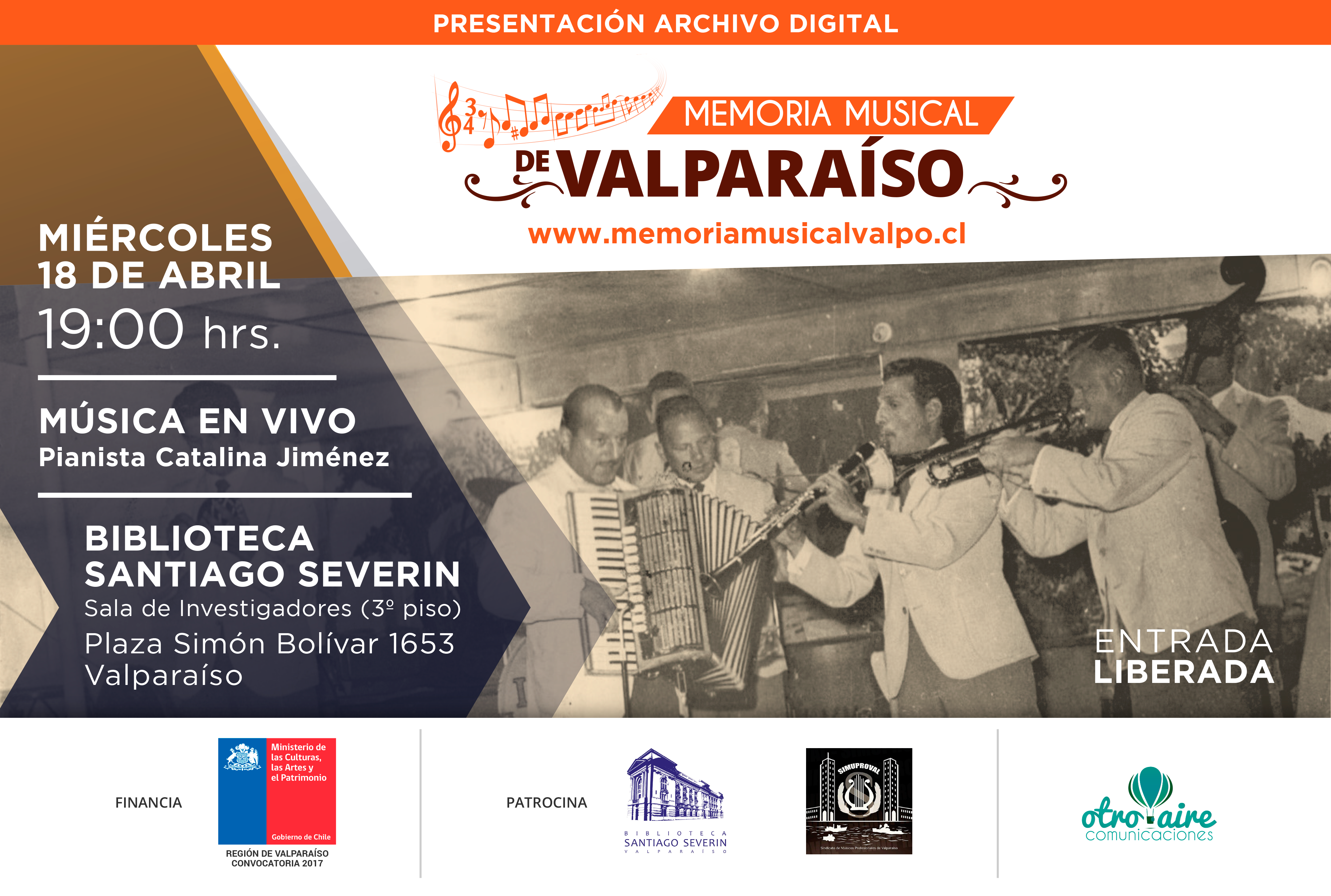 Lanzamiento Archivo Digital Sonoro de Memoria Musical de Valparaíso – 18 abril 2018